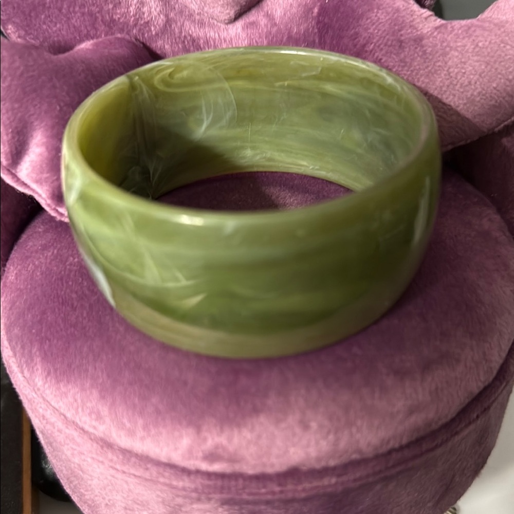 Green Marble Bangle Bracelet